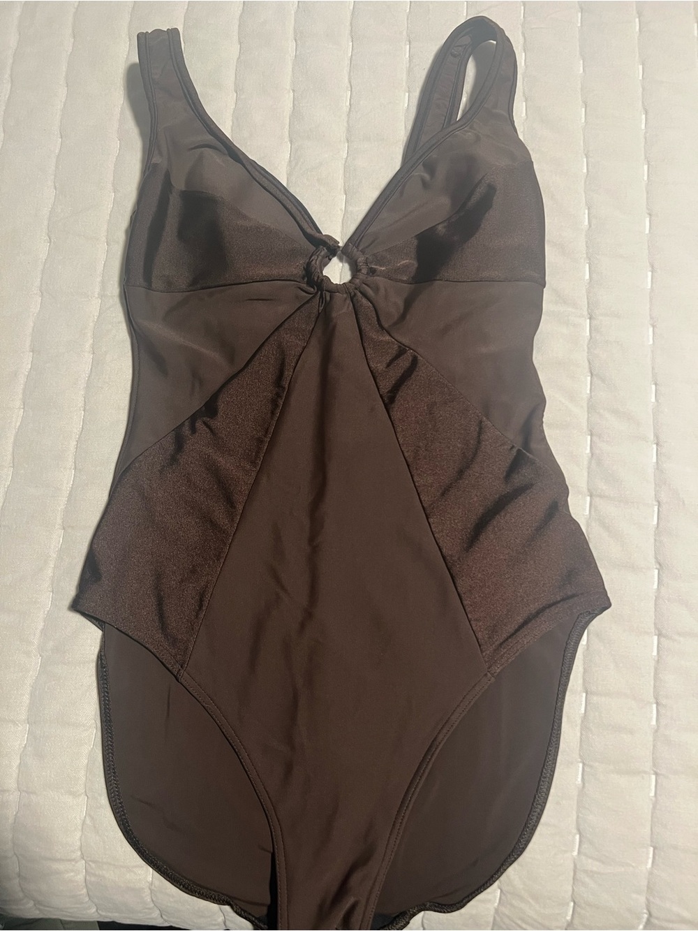 Style & Co. Brown One-Piece Swimsuit with Front Ring